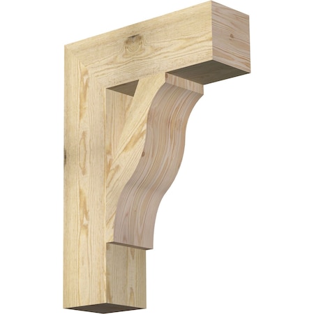 Funston Block Rough Sawn Bracket, Douglas Fir, 6W X 20D X 28H